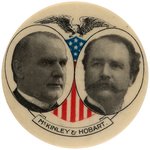 "McKINLEY & HOBART" SCARCE 1896 JUGATE BUTTON HAKE #3157.