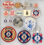 "BABE RUTH LITTLE LEAGUE" AND RELATED 17 ITEMS FROM THE MUCHINSKY COLLECTION.