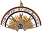 14K GOLD AND ENAMEL PENDANT "U.S. WAR BOND SALES/I. MAGNIN".