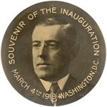 LARGE WILSON 1913 "SOUVENIR OF THE INAUGURATION" BUTTON HAKE #3135.