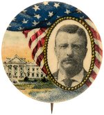 ROOSEVELT DRAPED FLAG AND WHITE HOUSE PORTRAIT BUTTON HAKE #87.