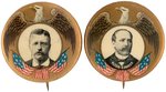 PAIR OF ROOSEVELT AND PARKER CROSSED FLAG, EAGLE MOTIF BUTTONS HAKE #77 AND #62.