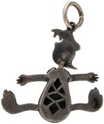 DONALD DUCK RARE AND OUTSTANDING 1940s ARTICULATED PENDANT IN 925 SILVER.