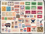 COLLECTION OF OVER 100 POSTER STAMPS FROM ROOSEVELT TO STEVENSON.