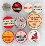 CLEVELAND INDIANS TEN SCARCE MUCHINSKY COLLECTION BUTTONS NOT IN BOOK.