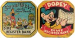 "SNOW WHITE AND THE SEVEN DWARFS" &"DOPEY" DIME REGISTER BANK PAIR.