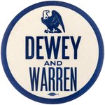 "DEWEY AND WARREN" NEW YORK EAGLE BUTTON UNLISTED IN HAKE.