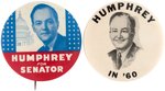 HUMPHREY "FOR SENATOR" AND 1960 HOPEFUL BUTTONS.