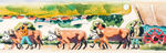 “NABISCO EXCITING SCENES IN HISTORY THE OREGON TRAIL” ORIGINAL ART FOR PREMIUM.