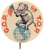 "G.O.P. ON TOP" SCARCE 1920 HARDING BUTTON HAKE #2017.