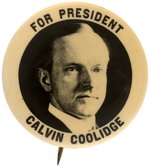 "FOR PRESIDENT CALVIN COOLIDGE" HIGH CONTRAST REAL PHOTO BUTTON HAKE #14.
