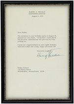 HARRY S. TRUMAN TYPED LETTER SIGNED WISHING A CHILD HAPPY BIRTHDAY.