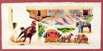 “NABISCO EXCITING SCENES IN HISTORY THE PONY EXPRESS” ORIGINAL ART FOR PREMIUM.