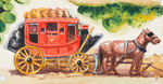 “NABISCO EXCITING SCENES IN HISTORY THE PONY EXPRESS” ORIGINAL ART FOR PREMIUM.