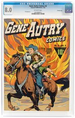 "GENE AUTRY COMICS" #4 JANUARY 1943 CGC 8.0 VF CROWLEY PEDIGREE.