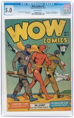 "WOW COMICS" #8 DECEMBER 1942 CGC 5.0 VG/FINE.