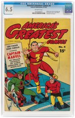 "AMERICA'S GREATEST COMICS" #4 AUGUST-NOVEMBER 1942 CGC 6.5 FINE+.