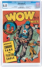 "WOW COMICS" #6 JULY 1942 CGC 6.0 FINE (FIRST PHANTOM EAGLE).