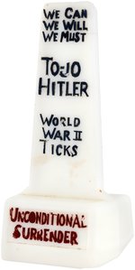 WORLD WAR II ANTI-AXIS MILKGLASS TOMBSTONE NOVELTY.