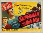 "SUPERMAN AND THE MOLE MEN" LINEN-MOUNTED HALF-SHEET MOVIE POSTER (RARE VARIETY).