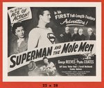 "SUPERMAN AND THE MOLE MEN" LINEN-MOUNTED HALF-SHEET MOVIE POSTER (RARE VARIETY).