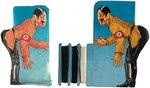 WORLD WAR II ANTI-AXIS HITLER, TOJO & MUSSOLINI PIN CUSHION & SEWING KIT PAIR.