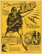 WORLD WAR II ANTI-JAPANESE "YOUR ENEMY THE JAP" PROPAGANDA POSTER.