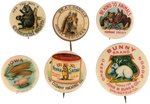 ANIMALS ON EARLY ADVT./PROMOTIONAL BUTTONS FROM CPB BOOK COLOR PLATES.