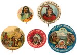 NATIVE AMERICAN FIVE COLOR PLATE BUTTONS FROM HAKE'S CPB BOOK.