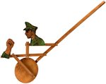 WORLD WAR II ANTI-HITLER WOODEN PUSH TOY.