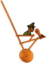 WORLD WAR II ANTI-HITLER WOODEN PUSH TOY.