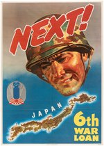 “NEXT! 6TH WAR LOAN” WORLD WAR II POSTER.