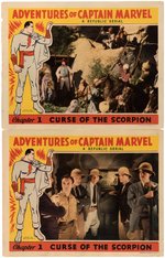 "THE ADVENTURES OF CAPTAIN MARVEL" MOVIE SERIAL LOBBY CARD PAIR (CHAPTER 1).