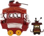 "TOONERVILLE TROLLEY" PENNY TOY & DIE-CAST METAL PAIR.