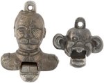 THE YELLOW KID & SPANISH-AMERICAN WAR HERO ADMIRAL GEORGE DEWEY CAST IRON CAP BOMB PAIR.