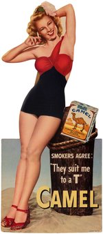 CAMEL CIGARETTES DIE-CUT PIN-UP ADVERTISING STANDEE.