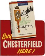 "CHESTERFIELD/L&M CIGARETTES" DOUBLE-SIDED FLANGE ADVERTISING SIGN.