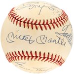 500 HOME RUN CLUB MULTI-SIGNED BASEBALL INCLUDING MICKEY MANTLE, TED WILLIAMS, WILLIE MAYS & OTHERS.