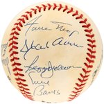 500 HOME RUN CLUB MULTI-SIGNED BASEBALL INCLUDING MICKEY MANTLE, TED WILLIAMS, WILLIE MAYS & OTHERS.