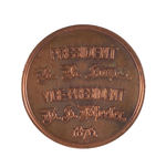 HAYES MINT WITH PATINA COPPER CAMPAIGN MEDAL FROM 1876.