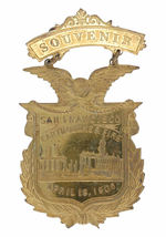 "SAN FRANCISCO EARTHQUAKE AND FIRE" 1906 BADGE.