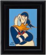 DONALD DUCK "TANTRUM BUILDING" FRAMED CARL BARKS STUDIO CERAMIC TILE DISPLAY.