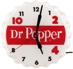 "DR. PEPPER" LIGHTED ADVERTISING CLOCK.