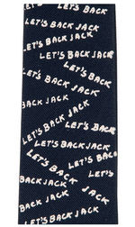 JFK SLOGAN "LET'S BACK JACK" MINT WITH TAG 1960 NECKTIE.