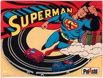 "SUPERMAN" POLISTIL SLOT CAR FACTORY-SEALED SET.