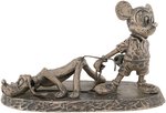 MICKEY MOUSE & PLUTO STERLING SILVER SCULPTURE BY PHILLIP KRAZCKOWSKI.