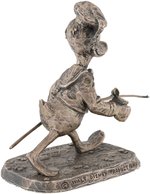 DONALD DUCK STERLING SILVER SCULPTURE BY PHILLIP KRAZCKOWSKI.