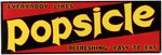 "POPSICLE" EMBOSSED TIN ADVERTISING SIGN.