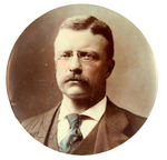 THEODORE ROOSEVELT LARGE 3.5" REAL PHOTO WITH COLOR TINTING.