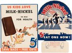 "MILK-NICKEL" ADVERTISING SIGN PAIR.